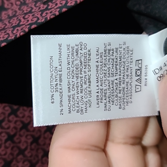 NWT Express Mens L/S Btn Down Wine/Blk Print Stretch Btn Down Shirt Sz:L - Picture 5 of 6